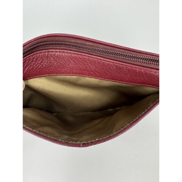 Coach F51683 Crimson Pebbled Leather Park Medium Wristlet SV Red Burgundy - Picture 6 of 13